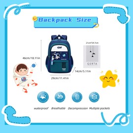 ZHANAO Astronaut Kids Backpack for Boys Waterproof Lightweight Space Schoolbag for School Elementary Bookbag for Children