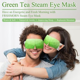 FRSHMORN 16 Packs Steam Eye Mask, Heated Eye Mask for Sleeping, Warm Compress for Eyes, Self Heating Disposal Steam Mask for Home Sleep, Office, Spa, Travel Essentials Stocking Stuffers (Green Tea)