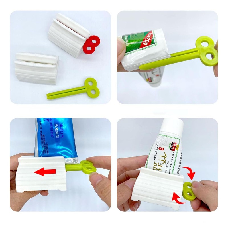 DERDOUT Toothpaste Tube Squeezer,Plastic Rolling Tube Toothpaste Dispenser Tube Wringer