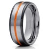 Orange Tungsten Wedding Ring 8mm Tungsten Ring Black Tungsten Ring