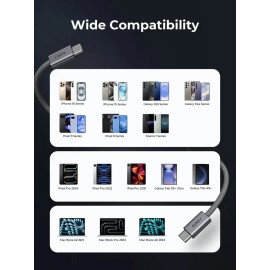 Cable Carga Rápida Aukey Tipo C A C Aluminio 240w 1.8m Gris Oscuro