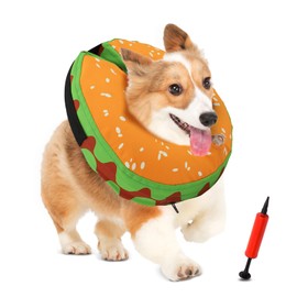 iPetStation Dog Cone Collar Alternative, Inflatable E Collar for Dogs - Waterproof, Comfy Pillow (Orange, XL Neck:19.68'-29.6')