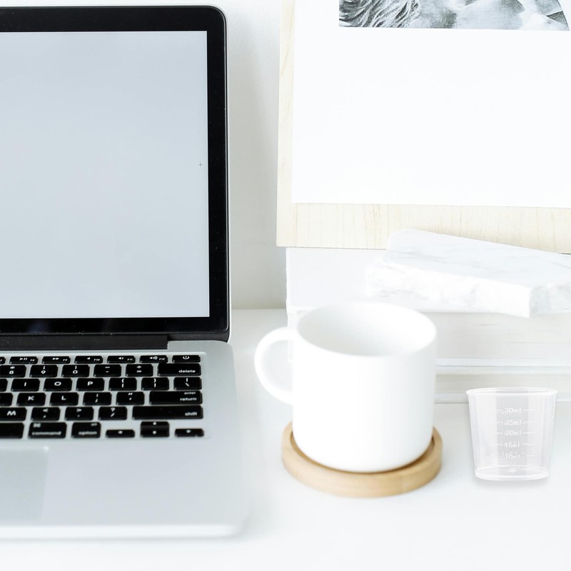 Vanyibro 30ml Plastic Liquid Measuring Cups,Transparent Clear Graduated Kitchen Cooking