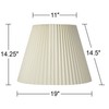 Ivory Pleated Large Lamp Shade 11" Top x 19" Bottom