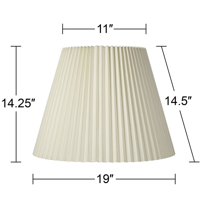 Ivory Pleated Large Lamp Shade 11" Top x 19" Bottom