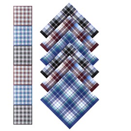 Mens Handkerchiefs Cotton Handkerchiefs for Men Plaid Men's Hankies with Check Assorted Soft Men's Handkerchief Bulk