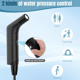 Teabelle Portable Electric Rechargeable Travel Bidet, Handheld Soft Pressure Sprayer for Bathroom, rv Car and Outdoor Camping, Mini Body Washing Cleaner with 2.3L Water Tank and USB Cable