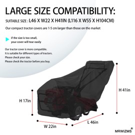 MRWiZMS Garden Tiller Cover, Tiller Garden Tiller Cover, 420D Oxford Fabric, UV, Waterproof, Dustproof, Universal Rototiller Cover with Black Protective Bag