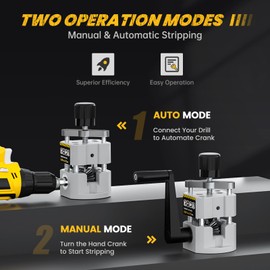 GEEKBEE Manual Wire Stripper Machine, 0.08''-1'' Portable Copper Wire Strippers with Hand Crank, Lightweight Wire Stripping for drill, Wire Stripper Tool, Wire Peeler for Scrap Copper Recycling, Gray