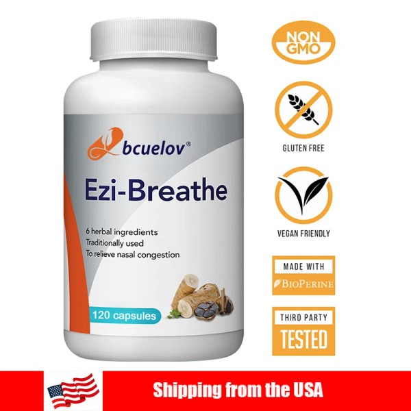 Bcuelov Ezi-Breathe Capsules Cleansing Nasal Contribute to Congestion 120 Capsules