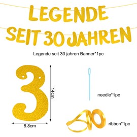 30th Birthday Decoration Funny Banner, Legend for 30 Years Birthday Garland, 30th Birthday Men Women Decoration, Birthday Banner 30 Gold for Women Men Party Decoration