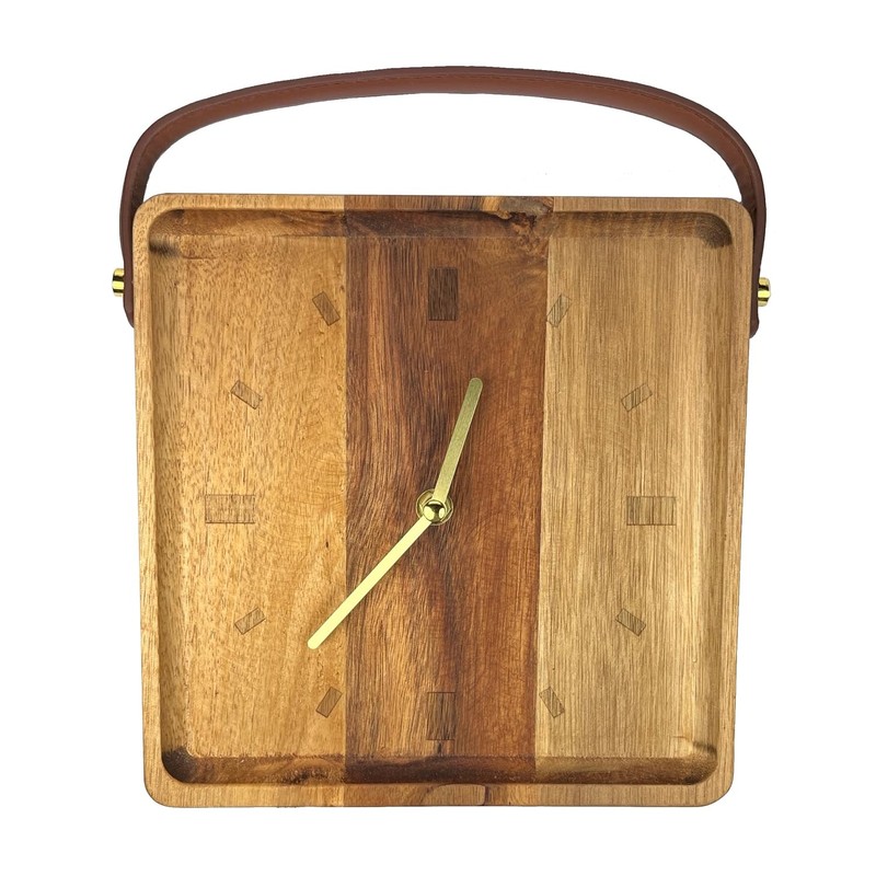 FTWDesign Wooden Watch with Faux Leather Strap and 22 cm