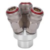 3 Way Connector Chrome Plated Pneumatic Component Carbon Steel G1/4in