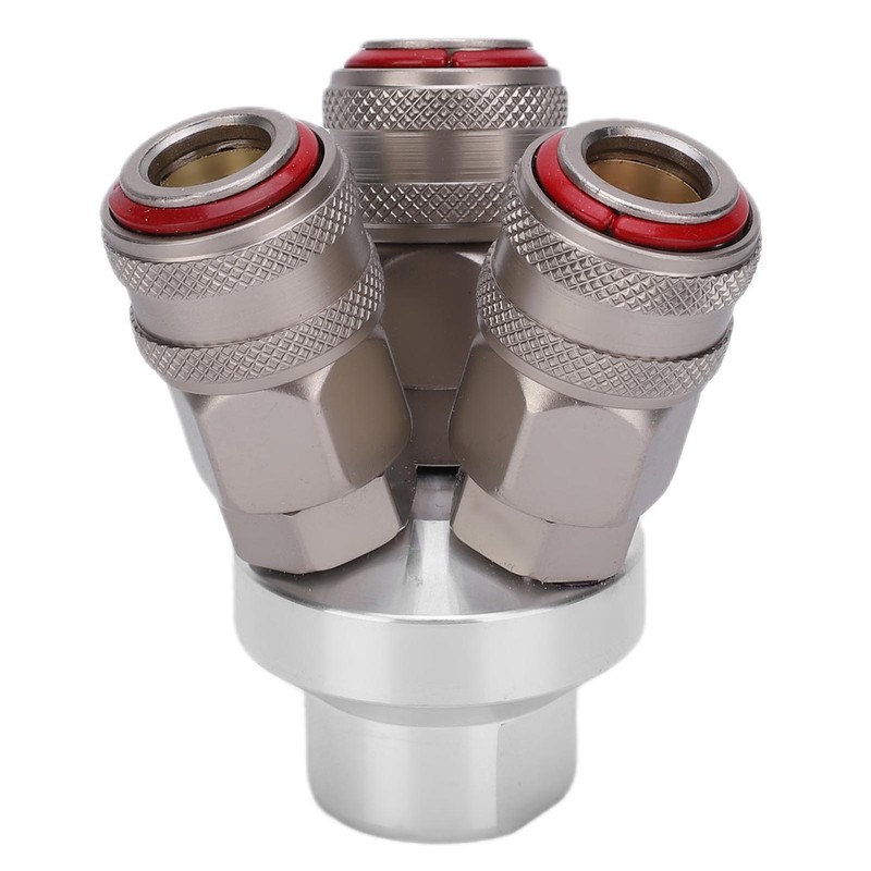 3 Way Connector Chrome Plated Pneumatic Component Carbon Steel G1/4in