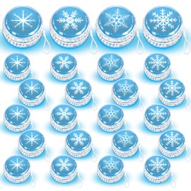 Wettarn 24 Pcs Froze Party Favors Snowflake Magic Birthday Party Supplies Winter Princess LED Lighted Yo Yo Bulk Froze Theme Toy for Girls Froze Party Goodie Bag Filler Snowflake Gifts in Bulk