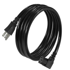 Cable de alimentación para monitor de computadora de 90 grados de 6 pies, NEMA 5-15P a cable de alimentación C13 de ángulo recto, 13A 125V, 16AWG, cable de alimentación en ángulo negro para