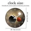 XNM Battery Powered Wall Clock 12 Inch Round Black and