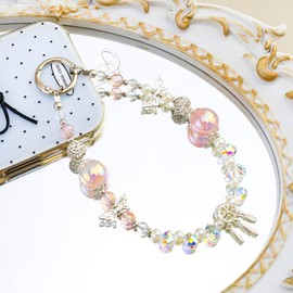 Sparkling Crystal Phone Charms for Women Sparkling Phones Charm Wristlet Keychains Phone Charm Wrist Strap for Women Mom Daughter Friend Birthday Christmas Valentines Hands-Free Wristlet Bracelet Straps