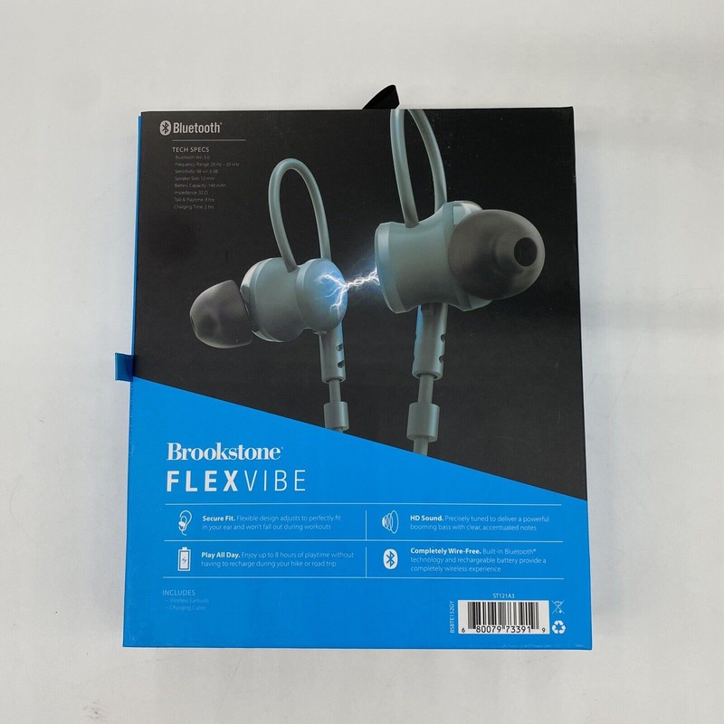 Brookstone Flexvibe Wireless Neckband Earbuds in Green Noise Reducing BSGTE152GY