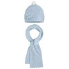 Little Girls Flower Applique Angora Blend Knit Hat/Scarf Set (1-Small,