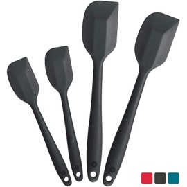 StarPack Premium Silicone Spatula Set (2 Small, 2 Large) - High Heat Resistant to 600Â°F, Hygienic One Piece Design, Non Stick Rubber Cooking Utensil Set (Gray Black)