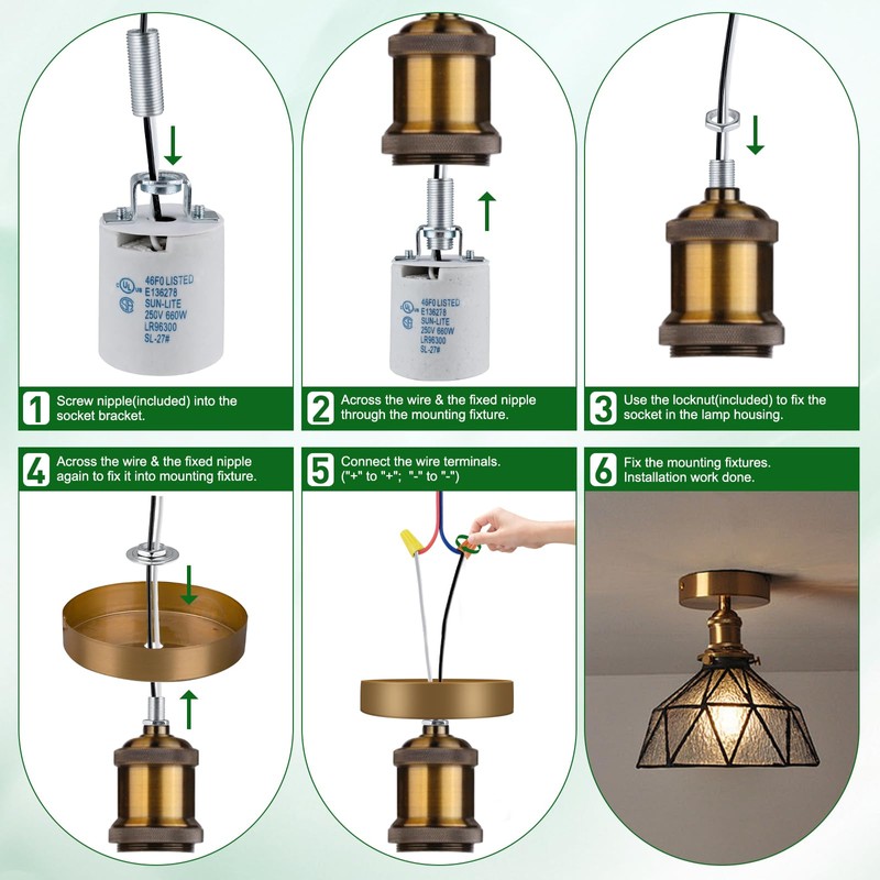 E26 Light Socket,Standard Medimun Screw Bulb Socket Lamp Holder,E26 Porcelain