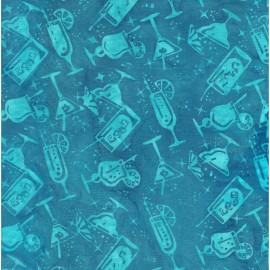 Island Batik CHEERS! COCKTAILS in TEAL Aruba~ by Island Batik ~ Tossed Mixed Drinks