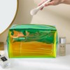 3 pcs Clear Holographic Yellow Cosmetic Bags Transparent Iridescent TPU
