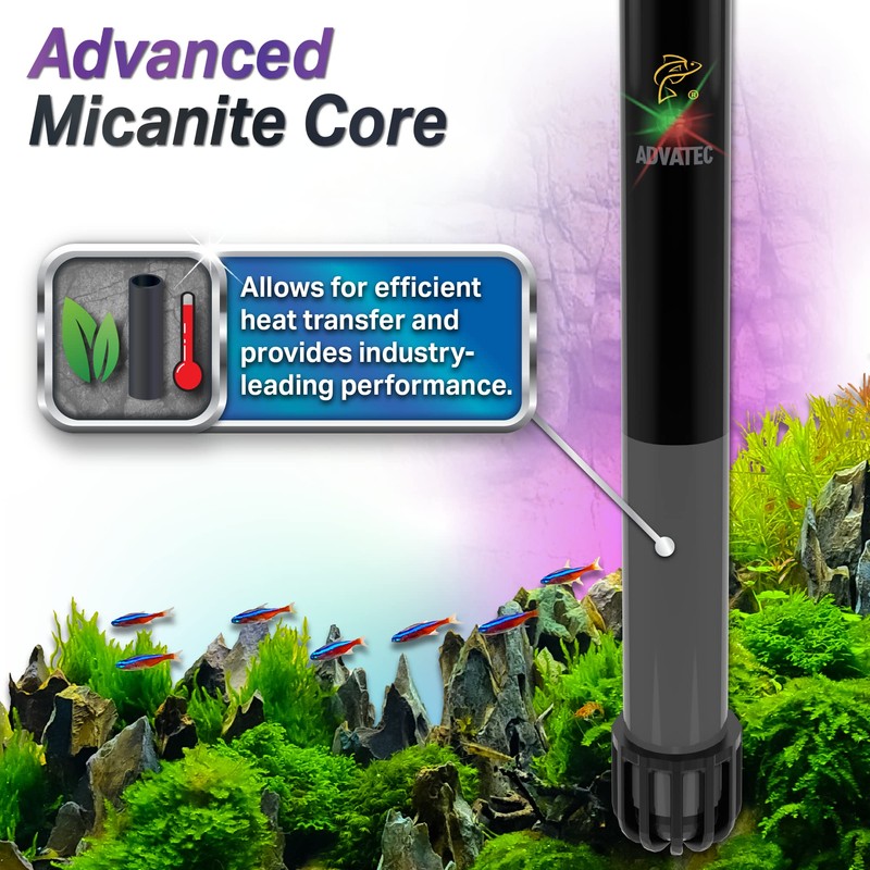 Advatec Glass Aquarium Heaters with Advanced LED Temperature Control System