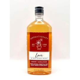 Bath and Body Work Aromatherapy Love Body Wash & Foam Bath, Jasmine + Sandalwood with Essential Oils, 10 fl oz