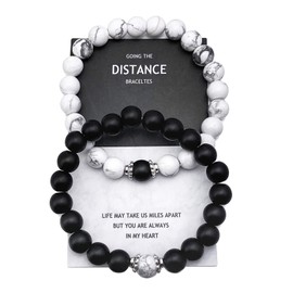 EZUY GNAY BRAVE NEW Bead Bracelet Friendship Bangle Lava Marble Bracelets Couple Thanksgiving Jewelry for Women&Men