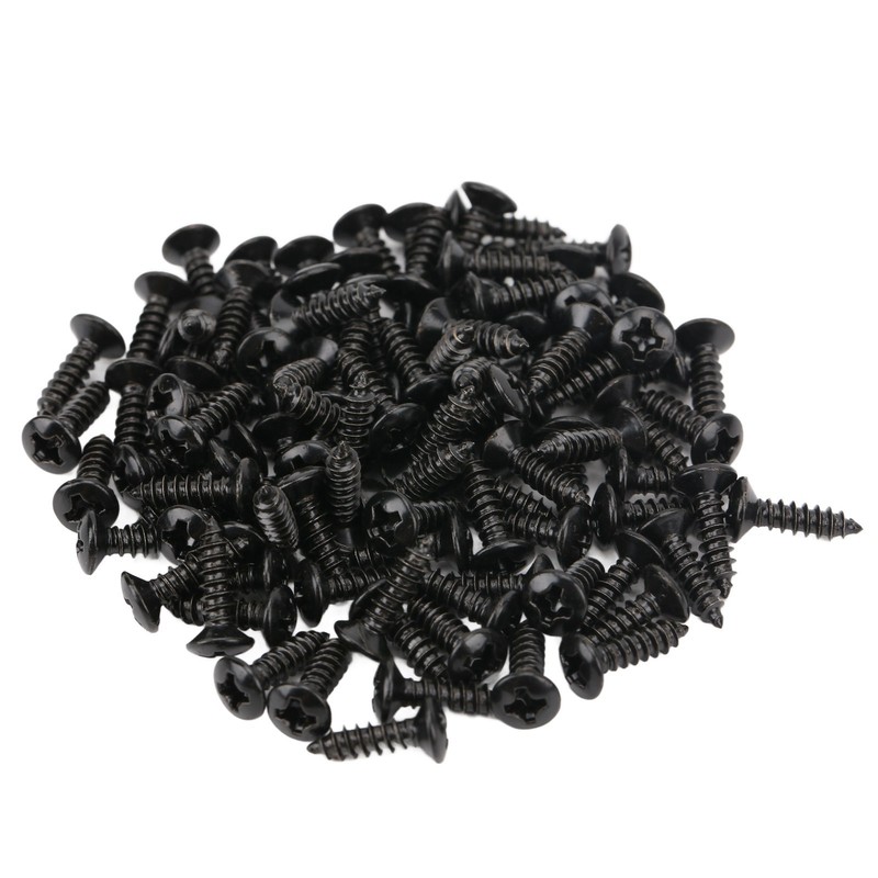 100PCS Guitar Pickguard Screws Metal Guard Plate Mounting Screw Electric