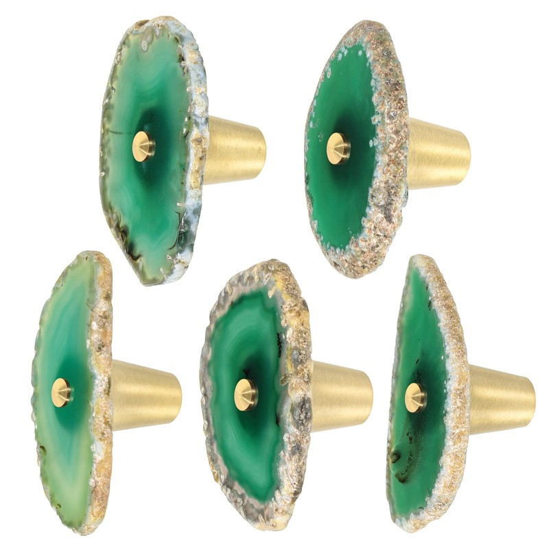 Sportmusies Pack of 4 Agate Stone Cabinet Knobs with Screws,