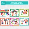 Decorably 12 Hanging Colorful Classroom Rules Preschool Posters with Accompanying