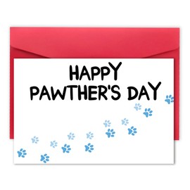 MQMRYeto Dog Dad Card, Dog Father's Day Card, Happy Pawther’s Day Card, Cute Pet Father's Day Card, Fathers Day Good Gifts From Dog Cat