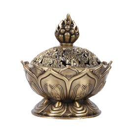 Focket Quemador de Incienso, Estilo Antiguo de Estilo Vintage con Quemador de Incienso para Hacer Yoga/decoración casera/Uso(Bronce)