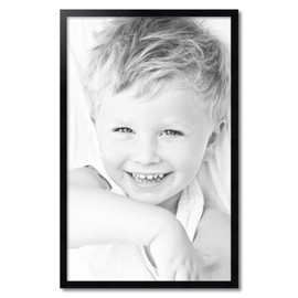 ArtToFrames 25x40 Inch Black Picture Frame, This 1.13 Inch Custom Wood Poster Frame is Satin Black, Great for Your Art or Photos - Comes with Economy Acrylic