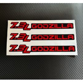 Generic Set of (3) Gel-Coated 7.3L Badge Name Plate Logo (Compatible with Ford Super Duty) Red on Black, 73GODREDBLA-3
