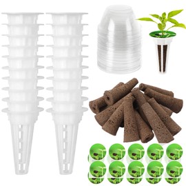 Garden Pods,DECYOOL 80pcs Hydroponic Pods Kit,Grow Anything Kit with 20 Grow Baskets,20 Grow Sponges, 20 Pod Labels,20 Grow Domes