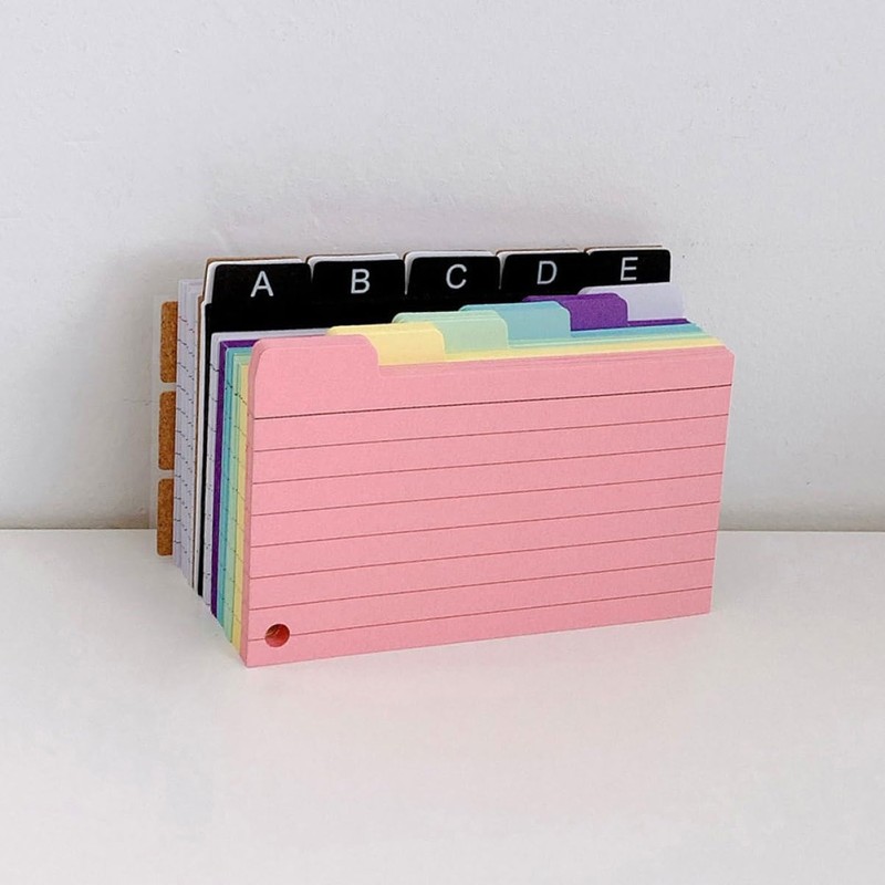 jojofuny Index Card Set Storage Box for Note Organization Flashcards