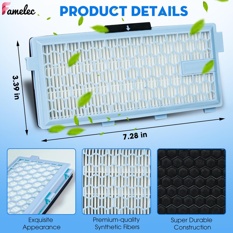 FAMELEC Hepa Filter for Miele Hepa Airclean SF-HA 50 Filter