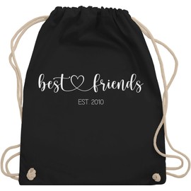 Geschenk mit Namen personalisiert by Shirtracer - Gym Bag Backpack - Boyfriend - Best Friends est - Year Best Friends - BFF Friendship Best Friend Gift Best Friend, 03 Black