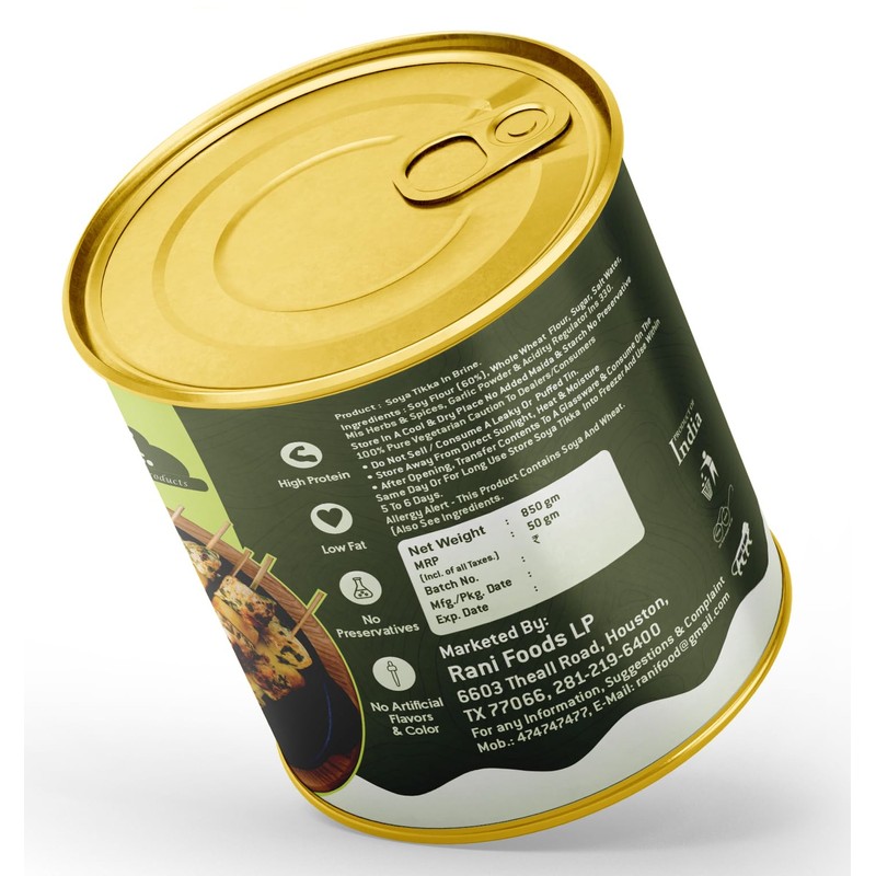 Rani Soya Tikka Italian 30oz (1.875lbs) 850g, Pack of 2,