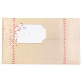 PackRite Decorative Mailing Envelopes, Bubble-Lined and Self-Sealing, Small #0, 6 x 10 Inch, 6 Pack (Red String Wrapped)