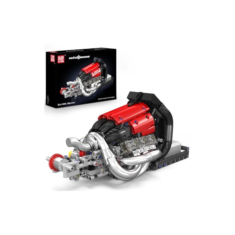 Mould King Racing Car Engine Model Kit, 980+Pcs Motorized Mini