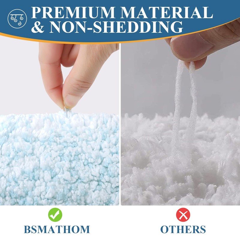 Bsmathom Microfiber Bathroom Rugs Sets 3 Piece, Non-Slip Absorbent Bath