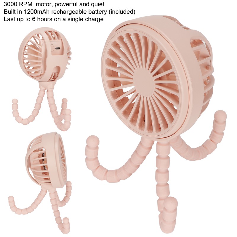 Mini Portable Fan 3 Speed 360° Rotatable Rechargeable Desktop Fan