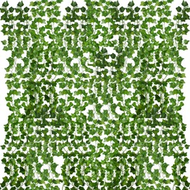 DASHUHUACAO 72 Leaves Artificial Ivy Vine, 30 Pack 7.2Ft Fake Hanging Plants for Indoor Outdoor Wall Decor, Nearly Realistic Greenery for Wedding Party Porch Garden Patio Balcony Room Home Decoration