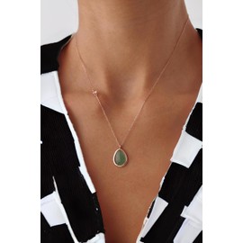 18K Gold Pear Cut Emerald Necklace, 925K Sterling Silver Teardrop Shape Necklace, Emerald Jewelry, Emerald Jewelry, Gift For Her, Gift For Mom