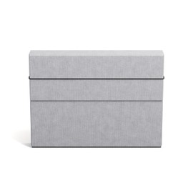 Bigso Box of Sweden OLOF A4 Folder with Elastic Band - Fibreboard and Paper in Linen Look - Extra Spacious Portfolio Folder for Documents, Files, Documents etc. - Light Grey